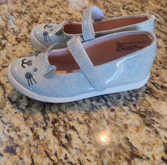 Harper Cat Glitter Kids Shoes - Silver - Picture 3 of 6